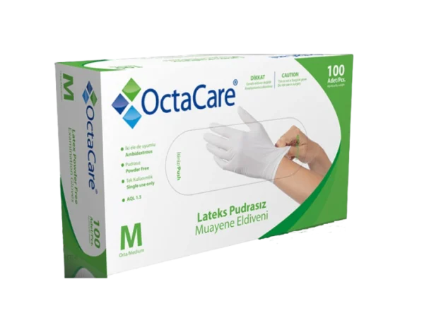 OctaCare Lateks Pudrasız Muayene Eldiveni